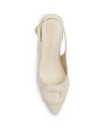 Zapatilla Beige Mujer Tacon Bajo Puntal Moda Elegante Casual 4220059