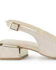 Zapatilla Beige Mujer Tacon Bajo Puntal Moda Elegante Casual 4220059