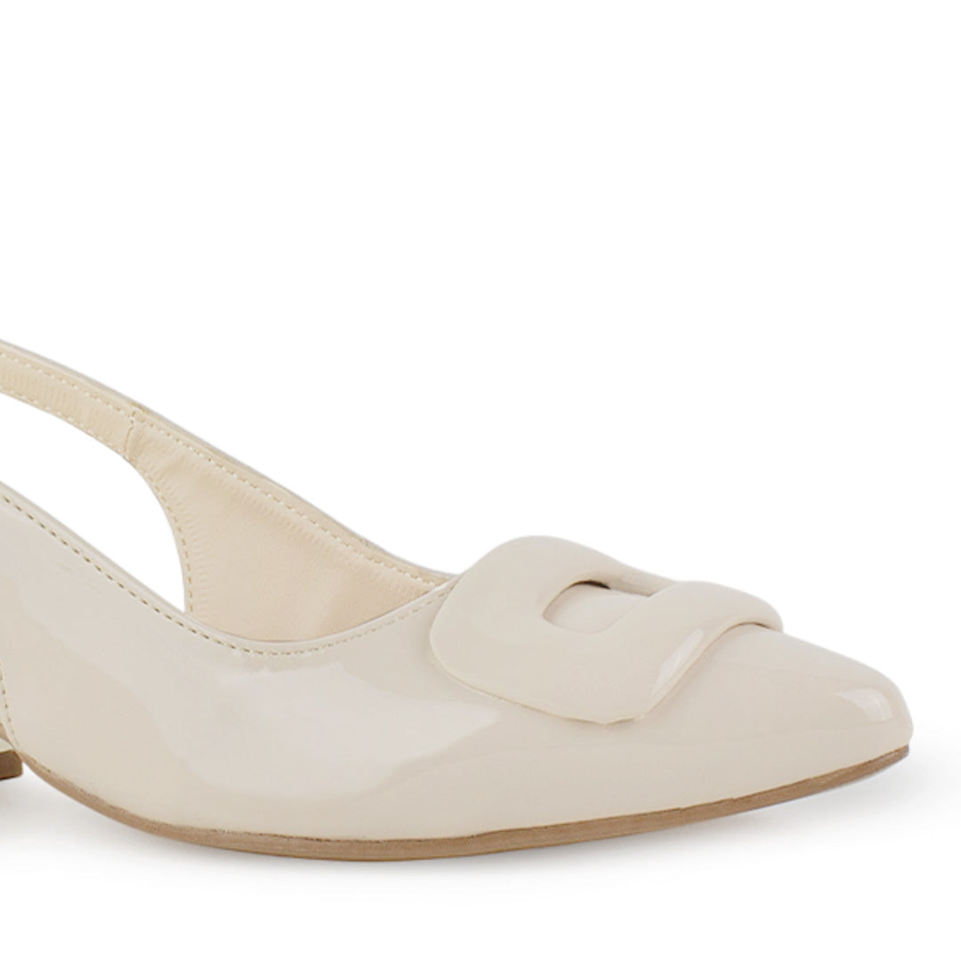 Zapatilla Beige Mujer Tacon Bajo Puntal Moda Elegante Casual 4220059