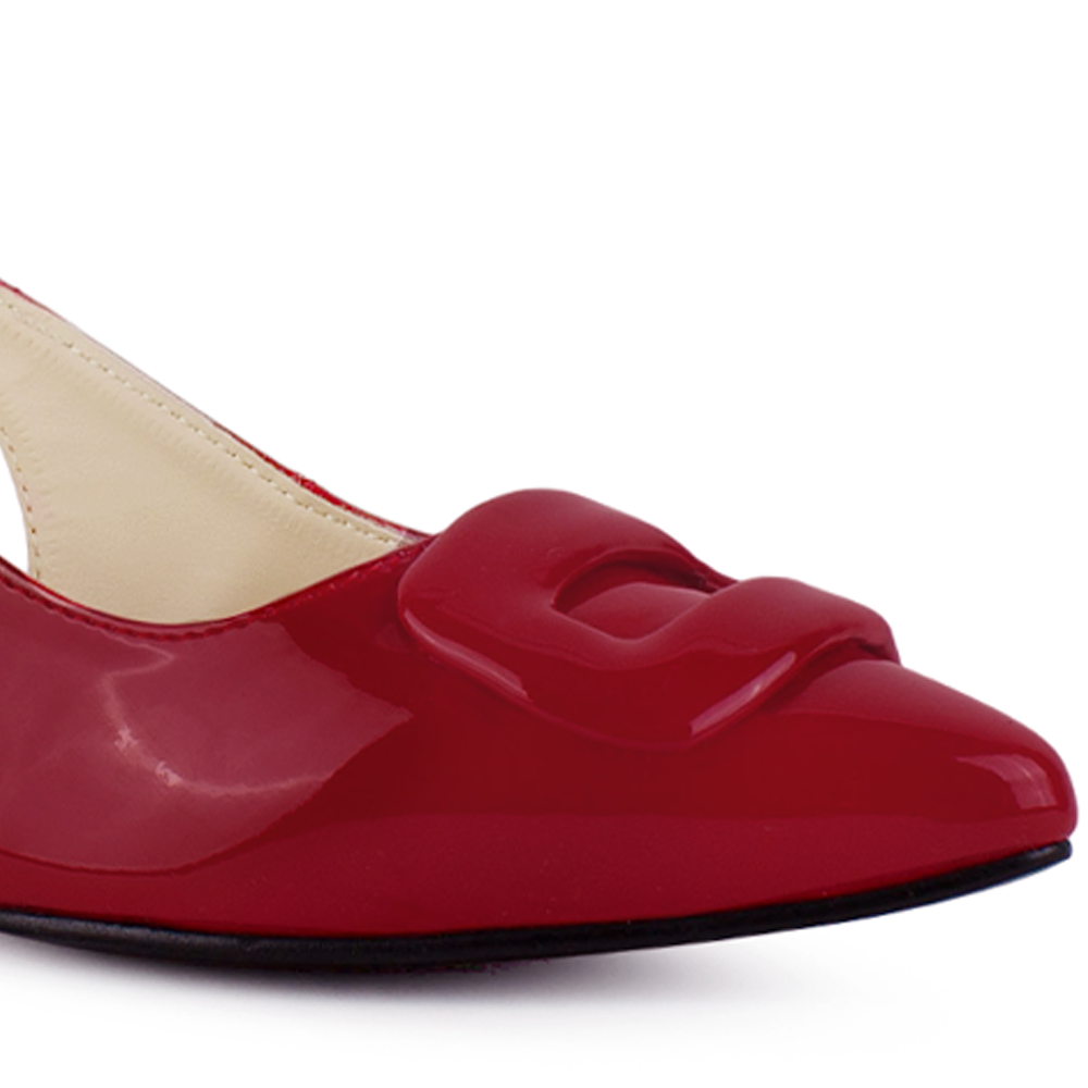 Zapatilla Rojo Mujer Tacon Bajo Puntal Moda Elegante Casual 4220061