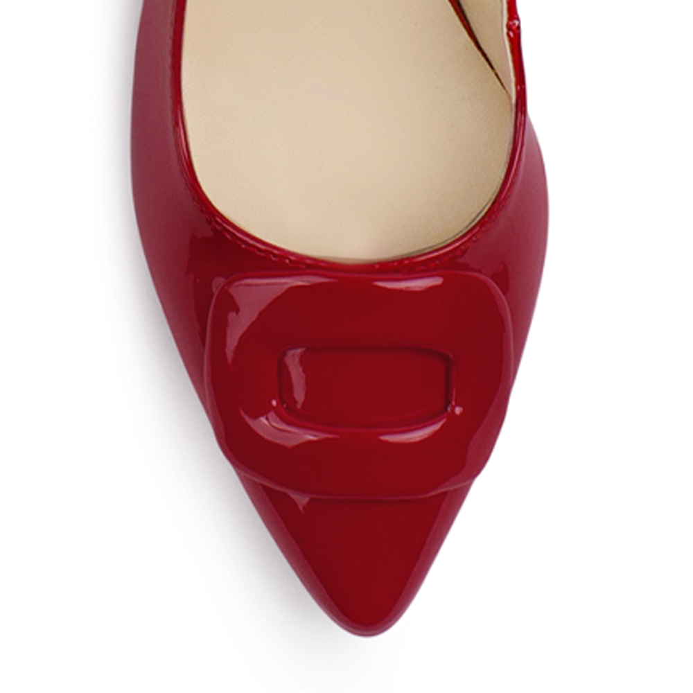 Zapatilla Rojo Mujer Tacon Bajo Puntal Moda Elegante Casual 4220061