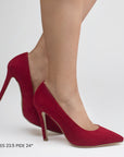 Zapatilla Rojo Puntal Dama Elegante Casual Mujer Tacon Delgado  4040431