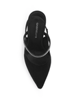 Zapatilla Negro Plata Stiletto Brillos Tacon Delgado Puntal Formal Moda 4040710