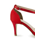 Zapatilla Rojo Dama Tacon Delgado Moño Puntal Stiletto Moda Mujer 4040744