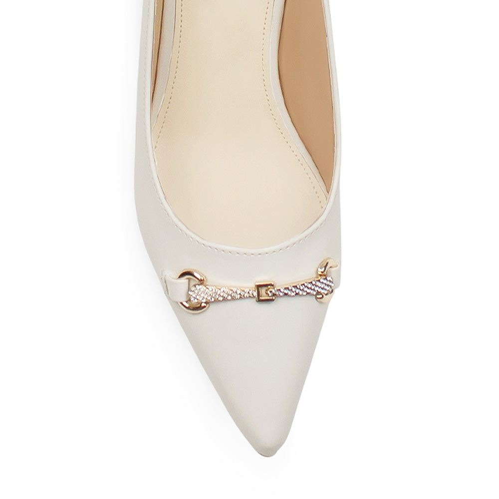 Zapatilla Beige Mujer Formal Tacon Bajo Herraje Moda Casual 4040751