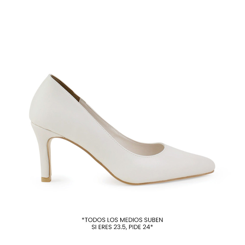 Zapatilla Beige Mujer Tacon Elegante Stiletto Moda Puntal Formal 4040754
