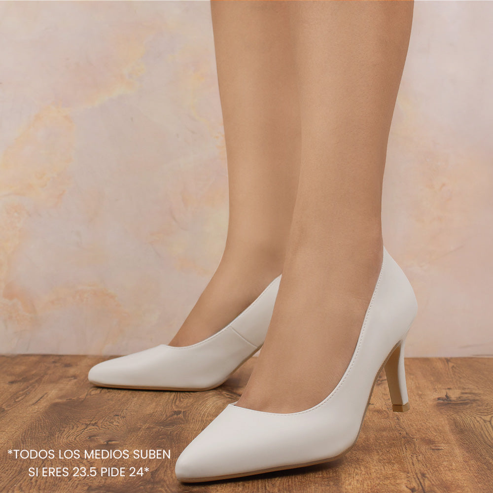 Zapatilla Beige Mujer Tacon Elegante Stiletto Moda Puntal Formal 4040754