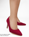 Zapatilla Rojo Mujer Tacon Elegante Stiletto Moda Puntal Formal 4040761