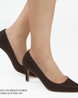 Zapatilla Cafe Mujer Tacon Elegante Stiletto Moda Puntal Formal 4040768