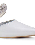 Zapatilla Plata Tacon Delgado Tiras Brillos Moda Puntal Elegante 4040775