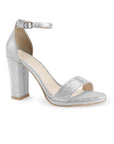Zapatilla Plata Mujer Tacón Ancho Punta Abierta Dama Básico 4040780
