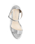 Zapatilla Plata Mujer Tacón Ancho Punta Abierta Dama Básico 4040780