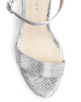 Zapatilla Plata Mujer Tacón Ancho Punta Abierta Dama Básico 4040780