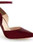 Zapatilla Vino Mujer Estilo Puntal Elegante Tacón Delgado Pulsera 4040784