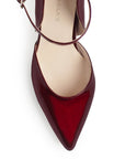 Zapatilla Vino Mujer Estilo Puntal Elegante Tacón Delgado Pulsera 4040784