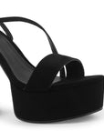 Zapatillas Negro Mujer Tacón Alto Grueso Tira Cruzada Moda 4040797