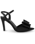 Zapatilla Negro Mujer Formal Tacon Delgado Moño Moda Elegante 4040800