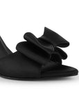 Zapatilla Negro Mujer Formal Tacon Delgado Moño Moda Elegante 4040800