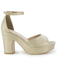 Zapatilla Oro Dama Moda Casual Plataforma Tacon Mediano Mujer 4040804