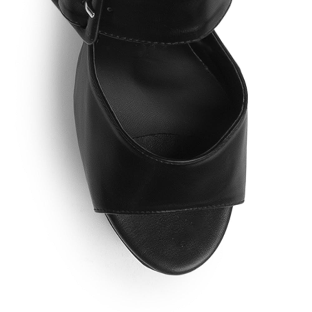 Zapatilla Negro Mujer Moda Elegante Hebilla Grande Moda Casual 4040808