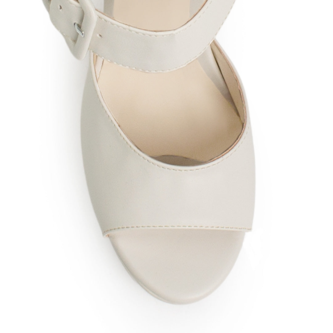 Zapatilla Beige Mujer Moda Elegante Hebilla Grande Moda Casual 4040813
