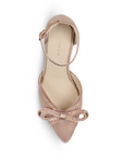 Zapatilla Maquillaje Dama Fiesta Pedreria Moño Moda Tacon Delgado 4040814
