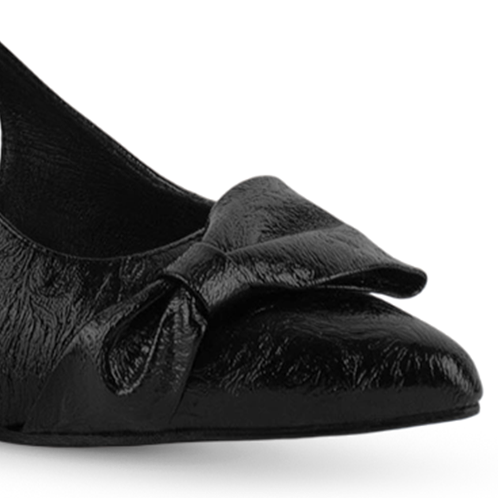 Zapatilla Negro Dama Tacon Delgado Puntal Fiesta Elegante 4040815