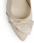 Zapatilla Beige Dama Tacon Delgado Puntal Fiesta Elegante 4040818
