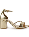 Zapatilla Oro Mujer Tira Pedreria Elegante Pulsera Tacon Bajo 4040824