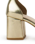Zapatilla Oro Mujer Tira Pedreria Elegante Pulsera Tacon Bajo 4040824