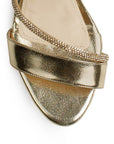 Zapatilla Oro Mujer Tira Pedreria Elegante Pulsera Tacon Bajo 4040824
