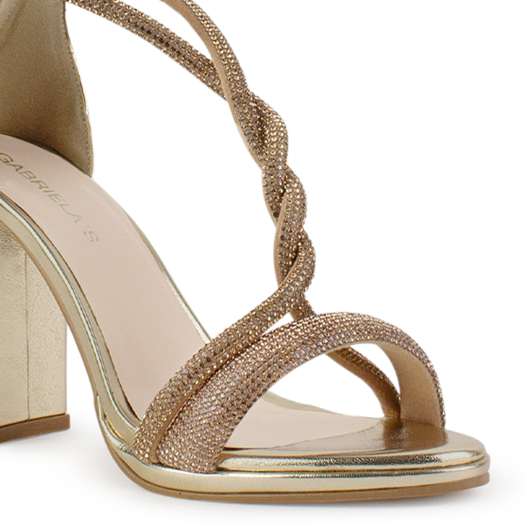 Zapatilla Oro Dama Fiesta Brillos Mujer Moda 4040825