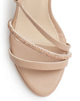 Zapatilla Maquillaje Oro Rosado Dama Tacon Delgado Tira Pedreria Fiesta 4040845