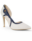 Zapatilla Beige Marino Mujer Elegante Stiletto Tacon Delgado Puntal Moda 4040874