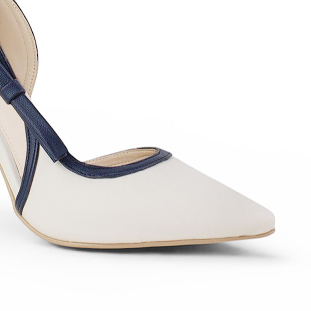 Zapatilla Beige Marino Mujer Elegante Stiletto Tacon Delgado Puntal Moda 4040874