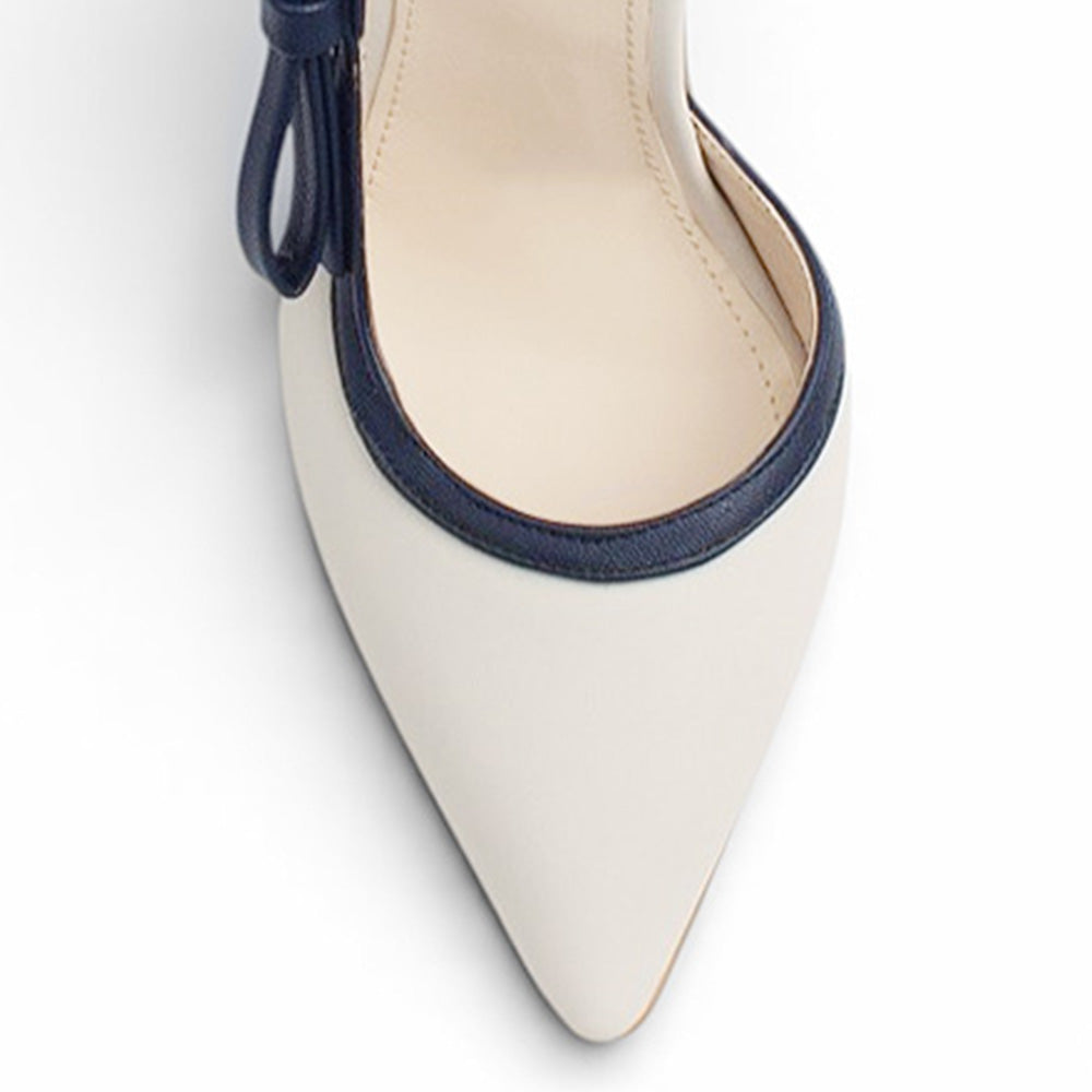 Zapatilla Beige Marino Mujer Elegante Stiletto Tacon Delgado Puntal Moda 4040874