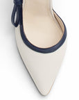 Zapatilla Beige Marino Mujer Elegante Stiletto Tacon Delgado Puntal Moda 4040874