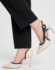 Zapatilla Beige Marino Mujer Elegante Stiletto Tacon Delgado Puntal Moda 4040874