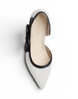 Zapatilla Beige Negro Mujer Elegante Stiletto Tacon Delgado Puntal Moda 4040875