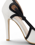 Zapatilla Beige Negro Mujer Elegante Stiletto Tacon Delgado Puntal Moda 4040875
