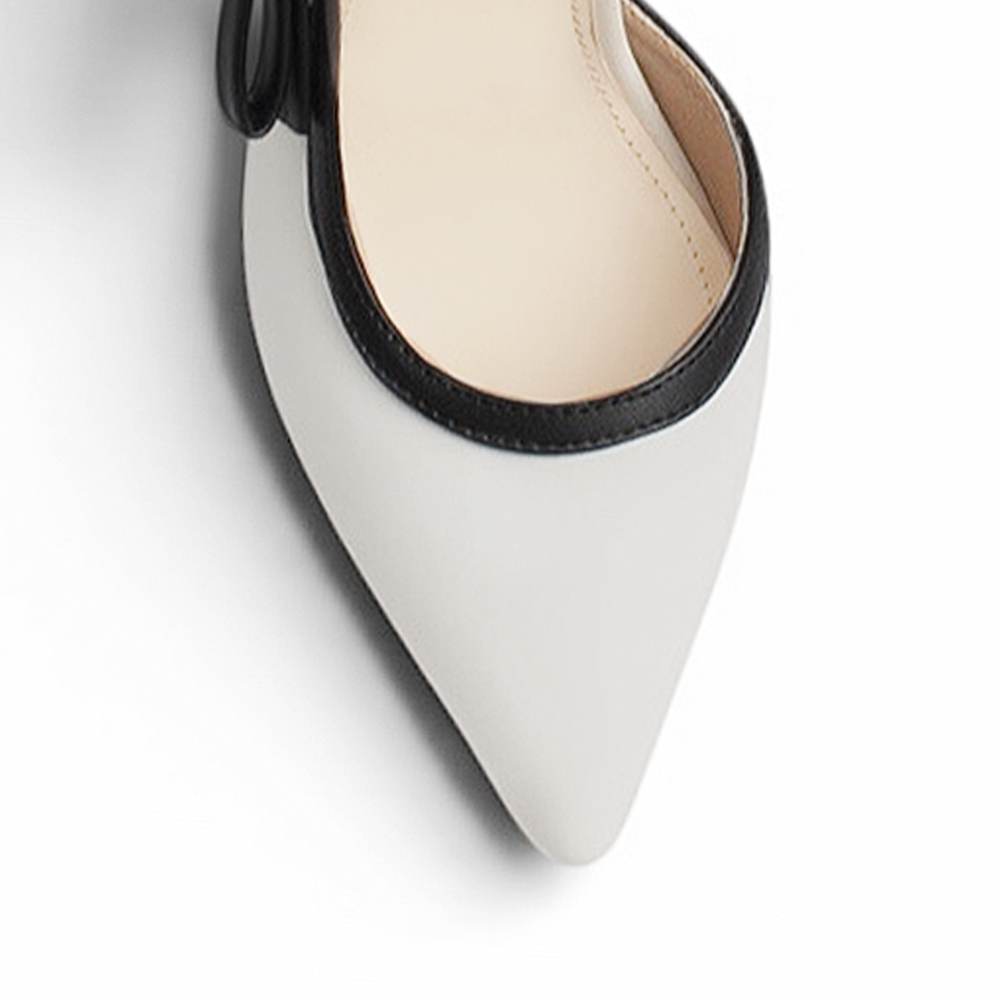 Zapatilla Beige Negro Mujer Elegante Stiletto Tacon Delgado Puntal Moda 4040875