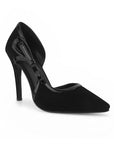 Zapatilla Negro Mujer Elegante Stiletto Tacon Delgado Puntal Moda 4040879
