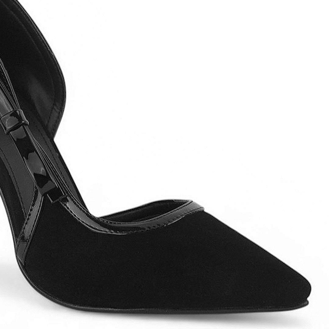 Zapatilla Negro Mujer Elegante Stiletto Tacon Delgado Puntal Moda 4040879