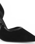 Zapatilla Negro Mujer Elegante Stiletto Tacon Delgado Puntal Moda 4040879