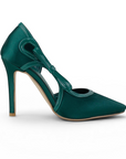 Zapatilla Verde Mujer Elegante Stiletto Tacon Delgado Puntal Moda 4040880