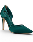 Zapatilla Verde Mujer Elegante Stiletto Tacon Delgado Puntal Moda 4040880
