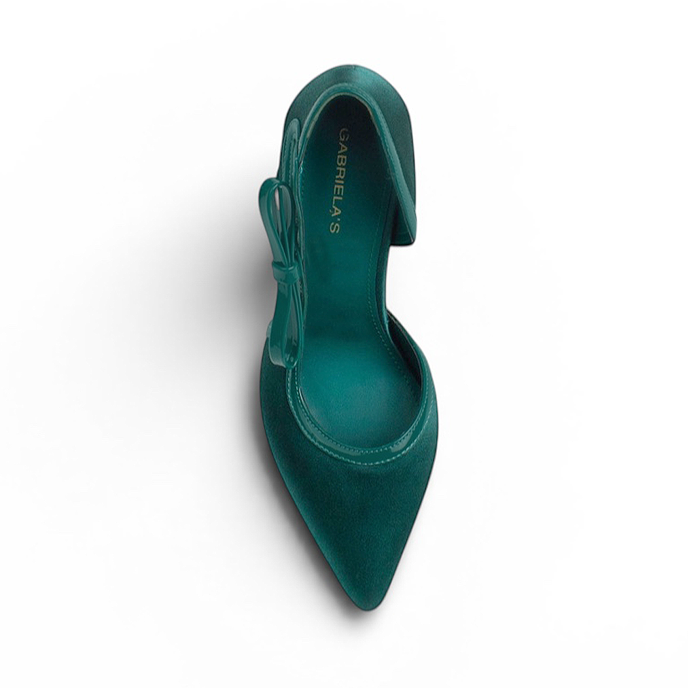 Zapatilla Verde Mujer Elegante Stiletto Tacon Delgado Puntal Moda 4040880