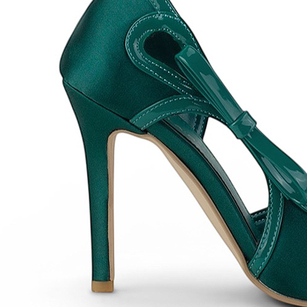 Zapatilla Verde Mujer Elegante Stiletto Tacon Delgado Puntal Moda 4040880