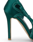 Zapatilla Verde Mujer Elegante Stiletto Tacon Delgado Puntal Moda 4040880
