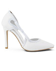 Zapatilla Blanco Mujer Elegante Stiletto Tacon Delgado Puntal Moda 4040881